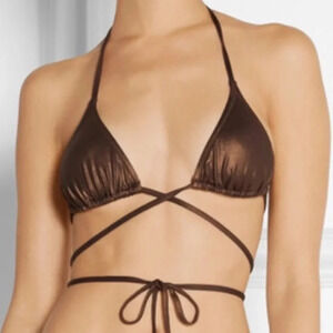 Melissa Odabash metallic Acapulco bronze bikini top